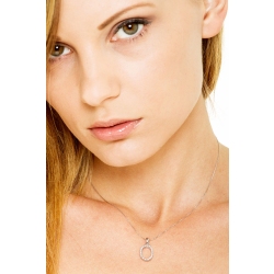 Letter O pendant with diamonds in 18k white gold 2