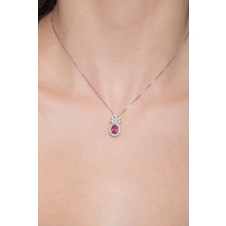 18k white gold pendant with diamonds and ruby 2