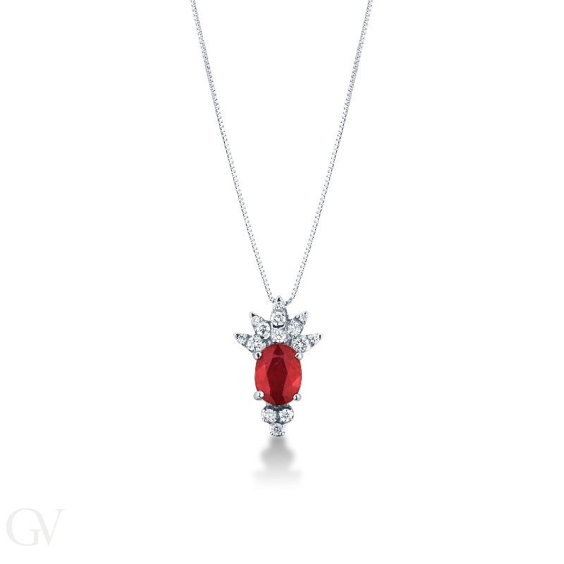 Ruby pendant with diamonds 