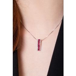 18k white gold fancy bar pendant with diamonds and rubies 2