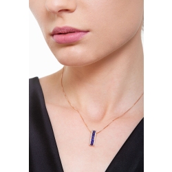 18k rose gold fancy bar pendant with diamonds and blue sapphires 2