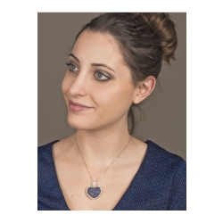 Heart pendant with blue sapphires and diamonds 2