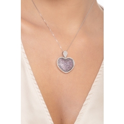 Heart pendant with pink sapphire and diamonds  2