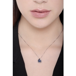 Fancy pendant with sapphires on burnished top 2