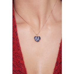 18k rose gold fancy heart pendant with sapphires and diamonds 2