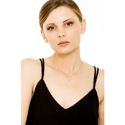 Inclined butterfly pendant with diamonds