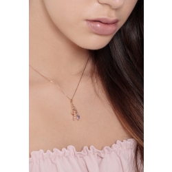 18k rose gold Fancy pendant with amethyst and diamonds 2