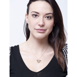 18k yellow gold butterfly pendant with sapphires and diamonds 2