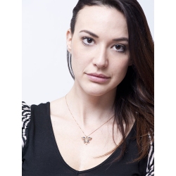 Fancy butterfly pendant in 18k rose gold with sapphires and diamonds 2