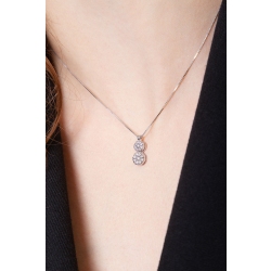 18k white gold 2 circles pendant with diamonds 2