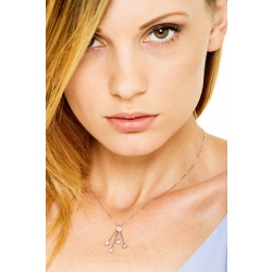 18k white gold necklace with diamond flowers  2