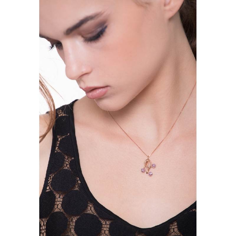 18k rose gold fancy pendant with rubies