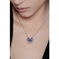 Fancy heart with diamonds and blue sapphires 2