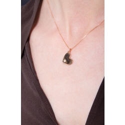 18k rose gold inclined flat heart pendant with diamond 2