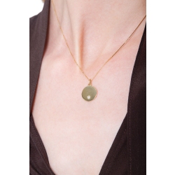 18k yellow gold circle slab with diamond 2