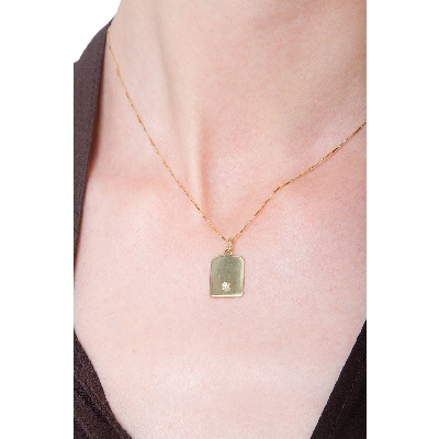 18k yellow gold slab with diamond