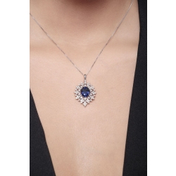 Necklace with pendant, sapphire and diamonds 2