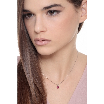 Diamond and heart shape Ruby pendant