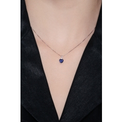 Heart shape sapphire and diamond pendant 2