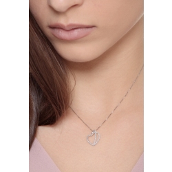 White gold 18k fancy heart pendant with diamonds  2