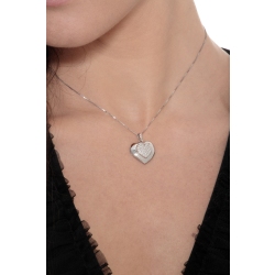 Rounded heart pendant with diamonds pavè 2