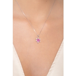 Pink sapphire fancy pendant and diamonds 2