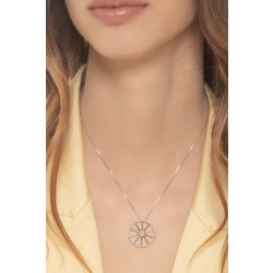 Necklace in white gold 18k with diamonds, diameter 23.3 mm  2