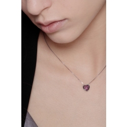 Burnished heart pendant with rubies 2