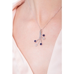 Pendant with 5 branches, sapphires and diamonds 2