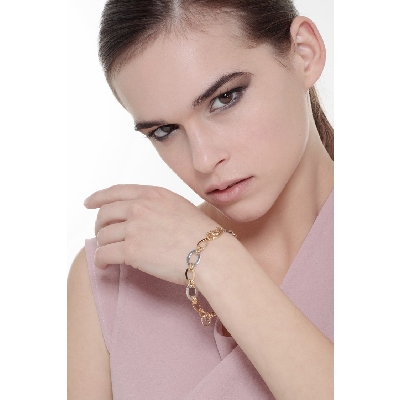 Bracelet 18k White Gold, Gold with Chain