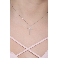 18k white gold cross pendant with diamonds  2