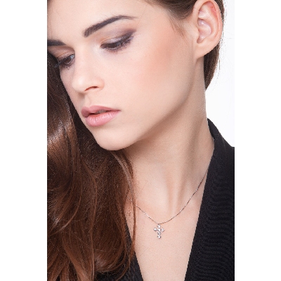 Fancy diamond cross pendant