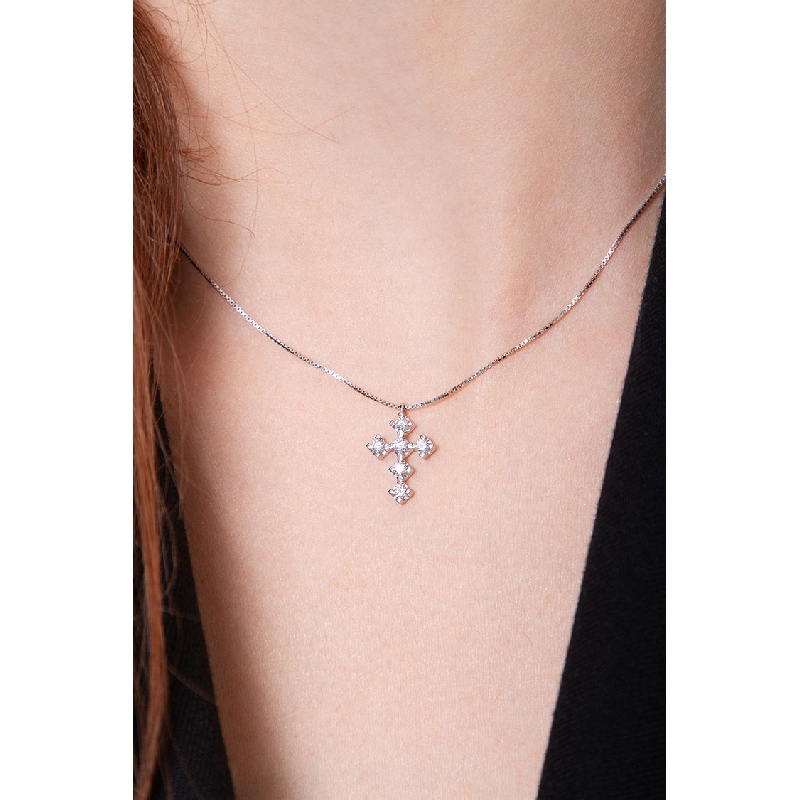 Fancy diamond cross pendant