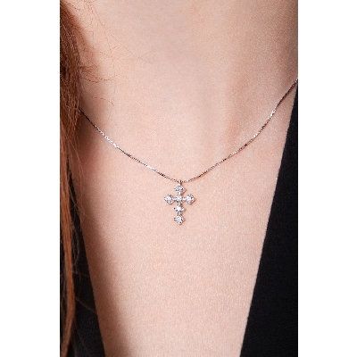 Fancy diamond cross pendant