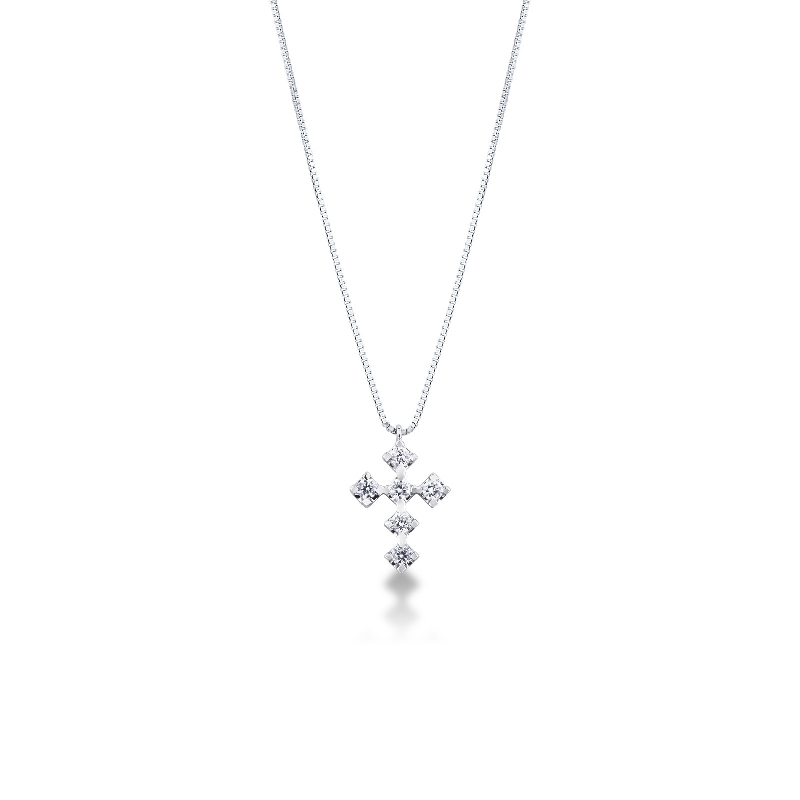 Fancy diamond cross pendant