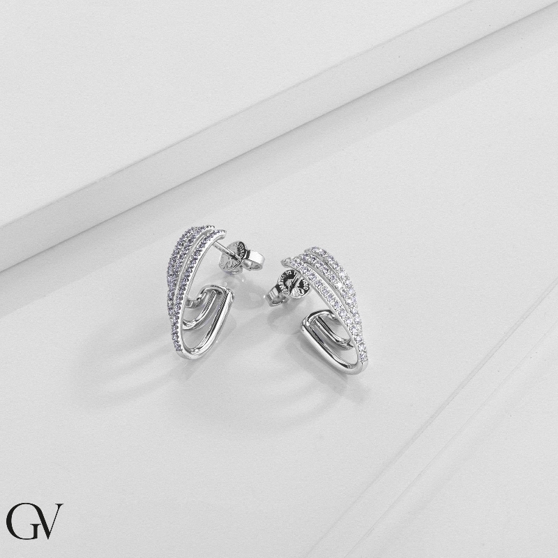 Diamond Earrings for Women 750 White Gold 