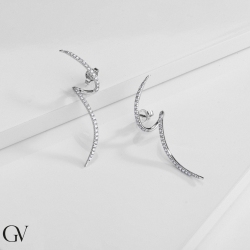 Orecchini a Spirale con Diamanti Oro Bianco 750 2