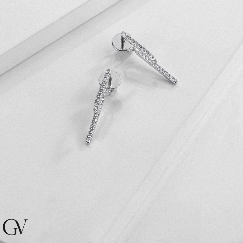 Drop Diamond Earrings With Diamonds For Women White Gold