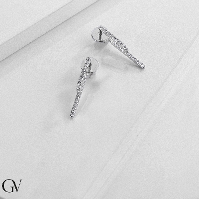 Drop Diamond Earrings With Diamonds For Women White Gold