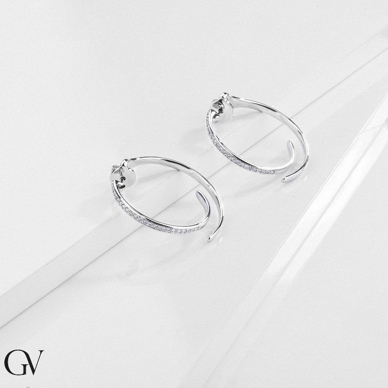 Diamonds Hoop Earrings 750 White Gold