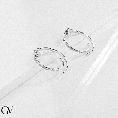 Diamonds Hoop Earrings 750 White Gold