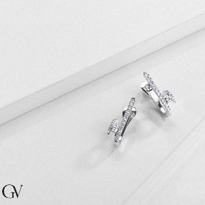 Drop Earrings With Diamonds 750 White Gold