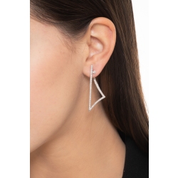 Geometric drop earrings in 18k white gold with diamonds 2