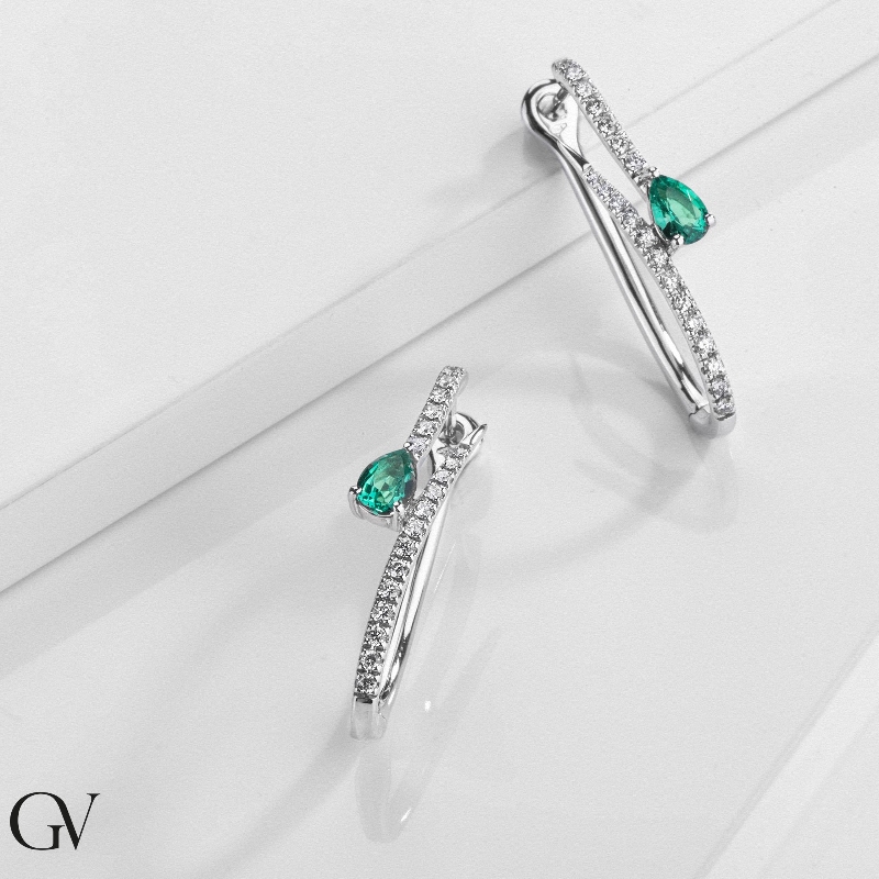Diamonds Emerald Drop Earrings