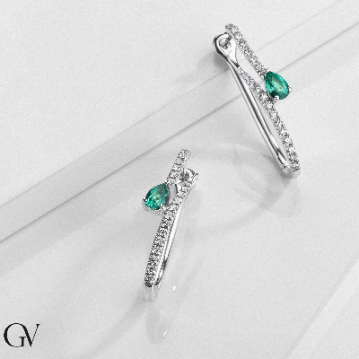 Diamonds Emerald Drop Earrings