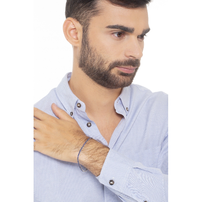 Wire style tennis bracelet with sapphires