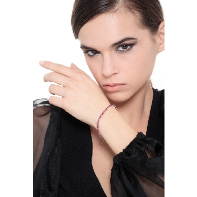 Bracciale Tennis in oro Bianco 18k con Rubini.