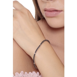 Tennis bracelet with burnished top, sapphires and diamonds 2