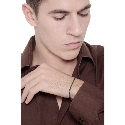 18k white gold tennis bracelet with black diamonds