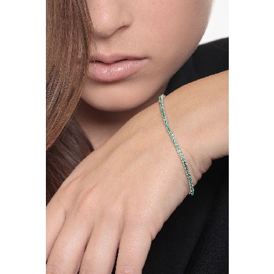 18k white gold Tennis bracelet with emeralds